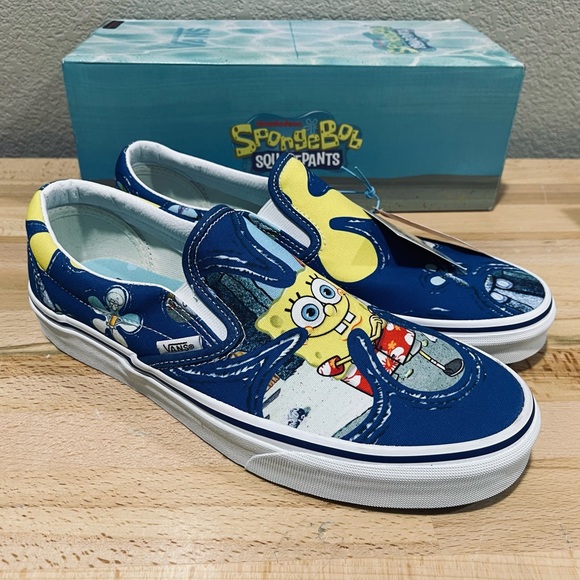 Vans x Spongebob Classic Slip-on Alohabob Sneaker Shoes [VNOA33TBYZ1] Mens 10.5 - Picture 1 of 8